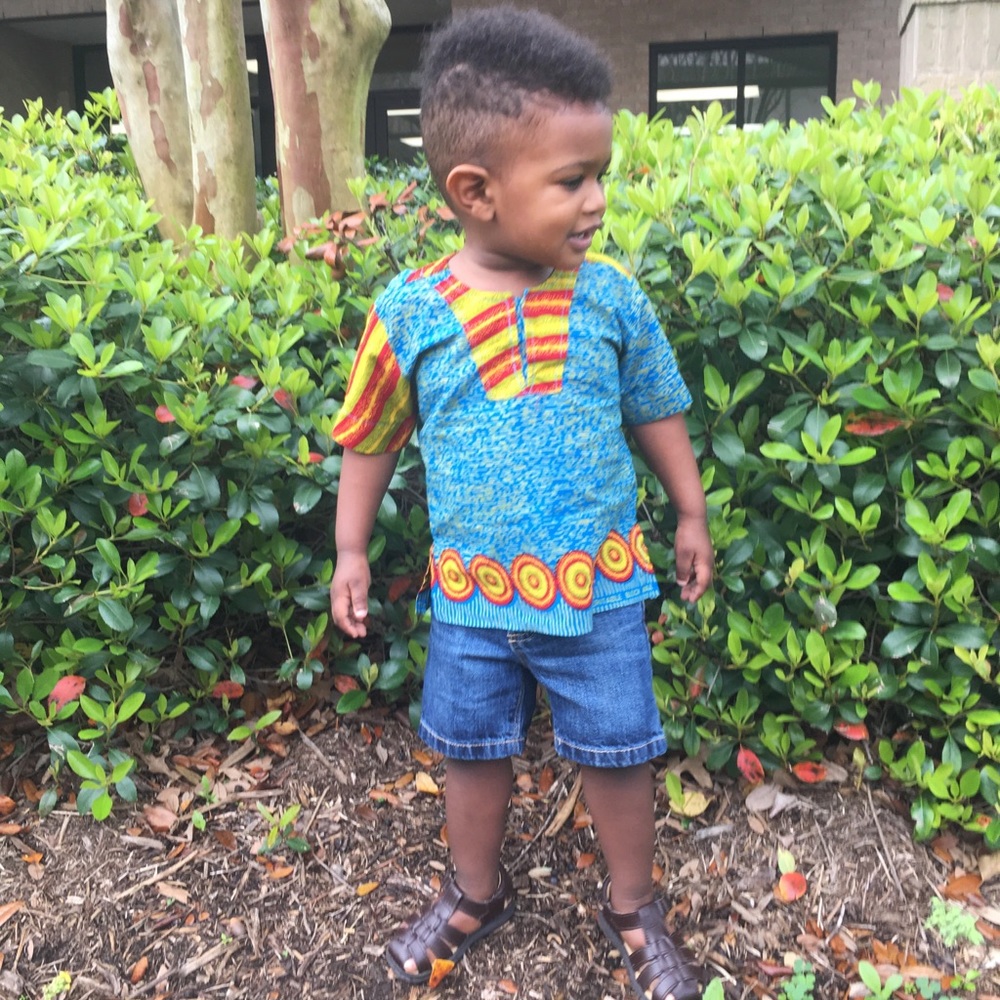 Size 2T authentic Nigerian Ankara boys top